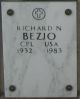 Columbarium Cover of Corporal Richard N. Bezio 